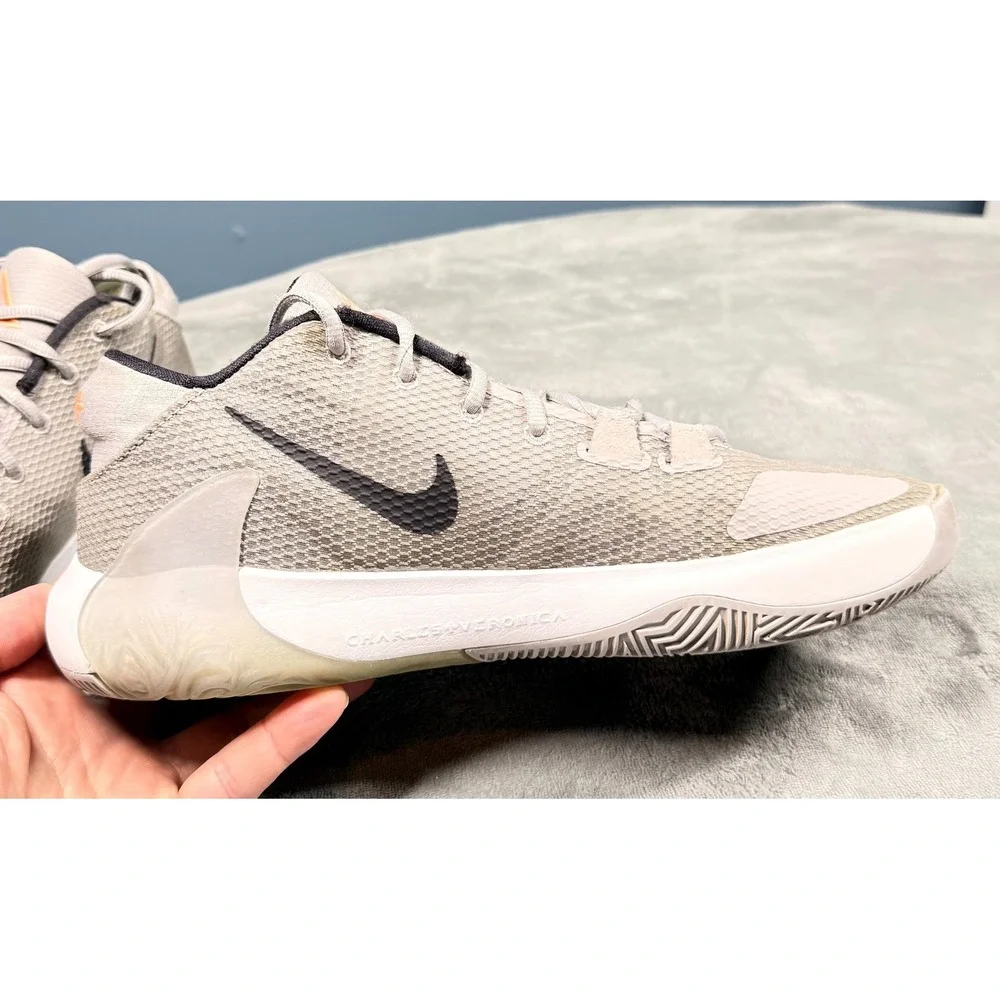 Nike Zoom Freak 1 Mens 10 Grey Orange Basketball Shoes Sneakers